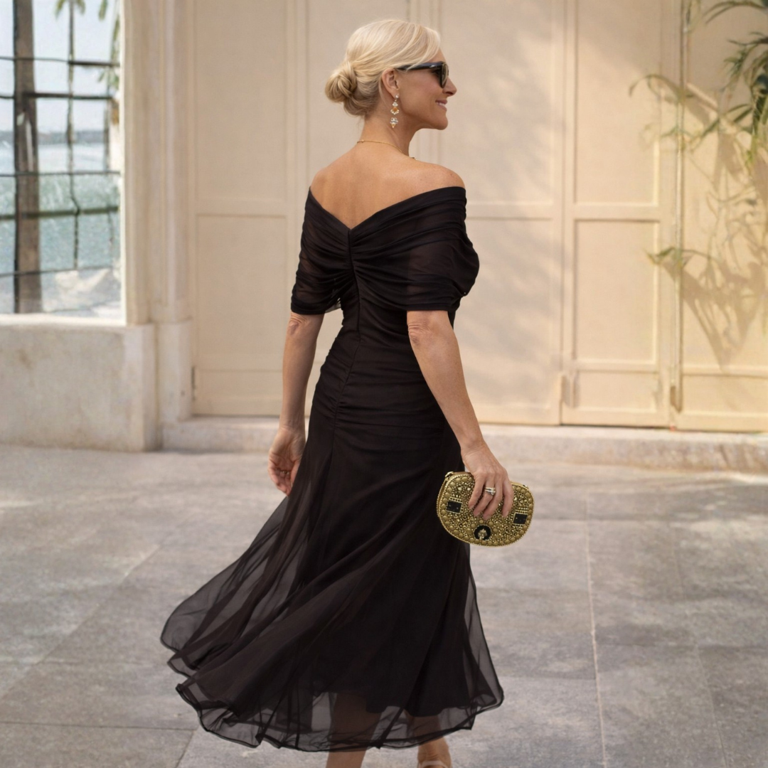 MICHELLE - Elegantes Maxi-Feierkleid mit V-Ausschnitt