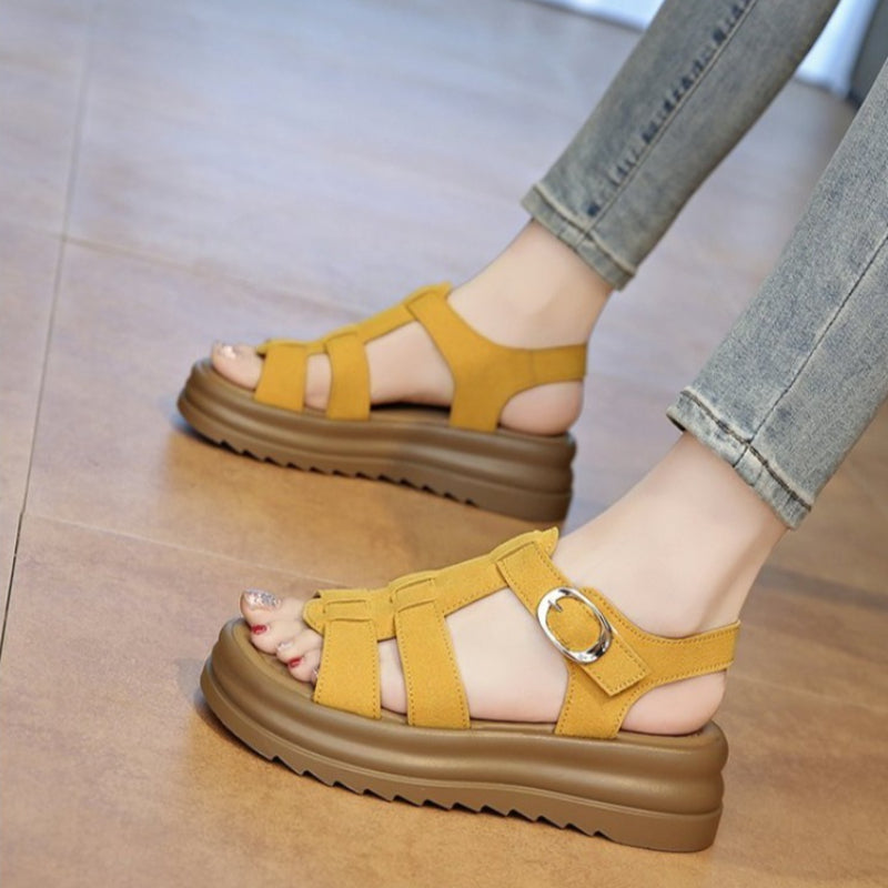HILDE - Römersandalen mit Plateau für Damen