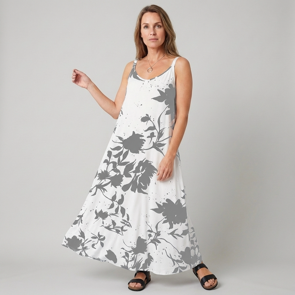 FLORA - Langes Sommerkleid mit dünnen Trägern