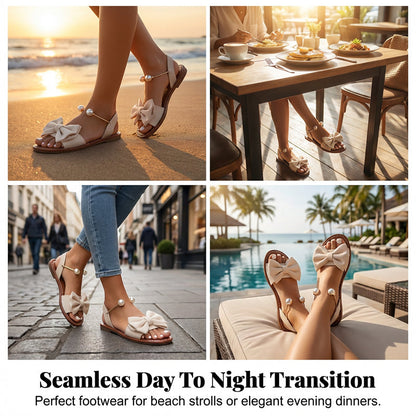 MANUELA - Sandalen mit perlenbesetztem Knöchelriemen