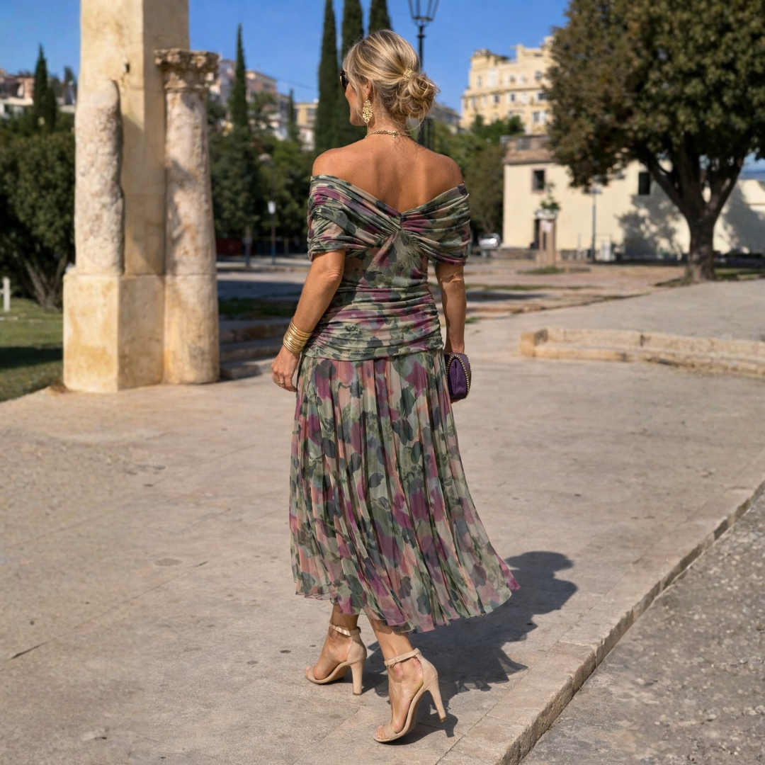 MICHELLE - Elegantes Maxi-Feierkleid mit V-Ausschnitt