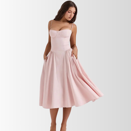 CELINA - Korsett Midi Kleid