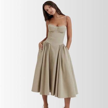 CELINA - Korsett Midi Kleid