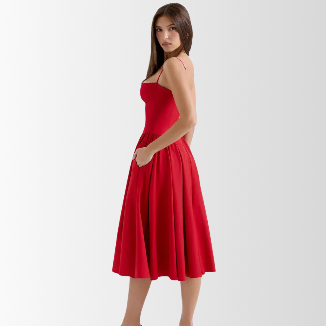 CELINA - Korsett Midi Kleid