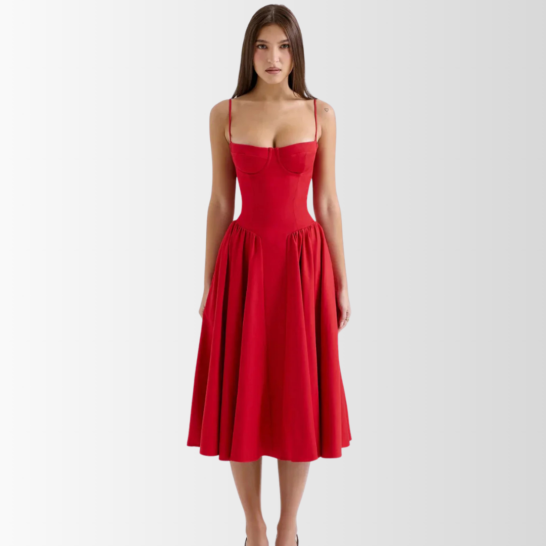 CELINA - Korsett Midi Kleid