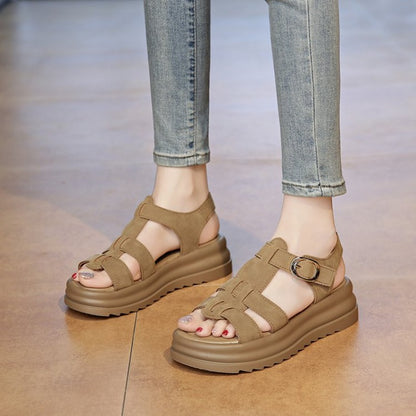 HILDE - Römersandalen mit Plateau für Damen