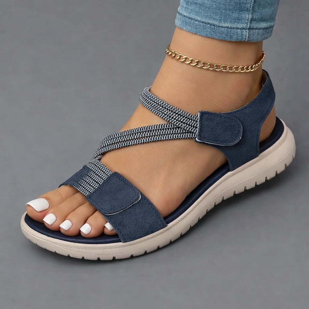 VELARA | Komfort Sandalen mit Elastischen Riemen