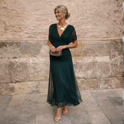 MICHELLE - Elegantes Maxi-Feierkleid mit V-Ausschnitt
