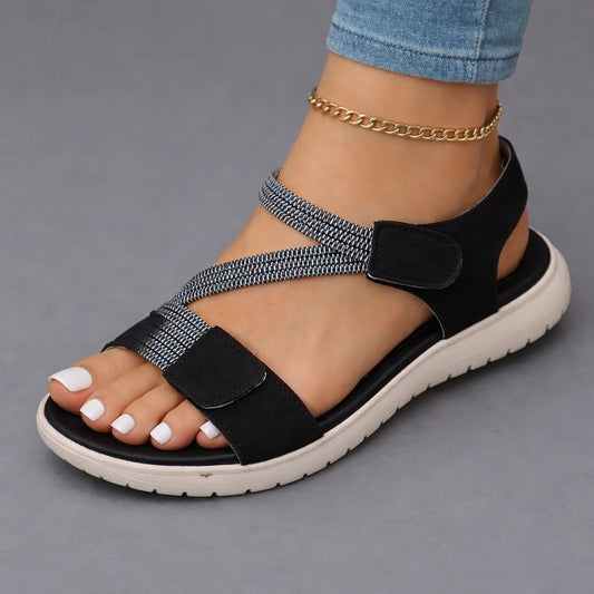 VELARA | Komfort Sandalen mit Elastischen Riemen