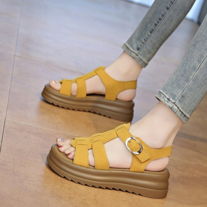 HILDE - Römersandalen mit Plateau für Damen