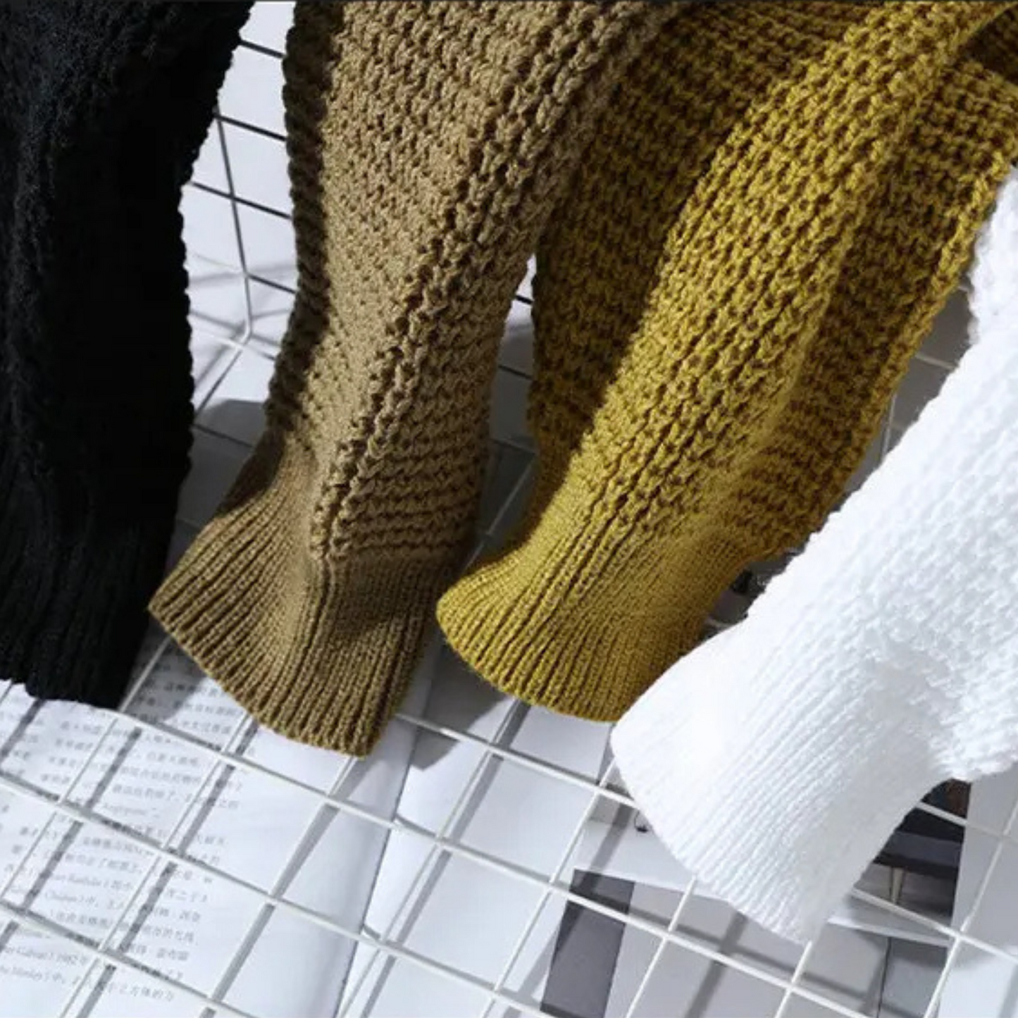 MATILDA - Waffelstrick Rundhals Pullover