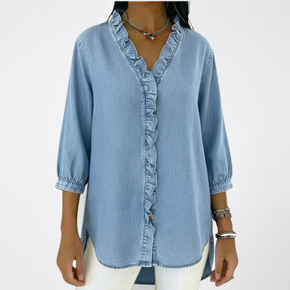 CHRISTA – Elegante Bluse mit Rüschen-Details