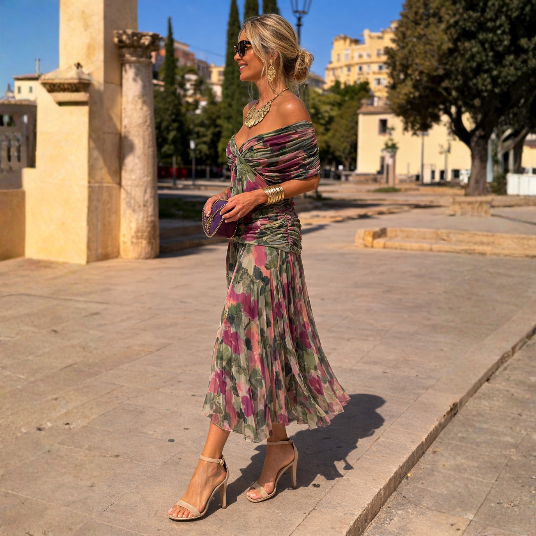 MICHELLE - Elegantes Maxi-Feierkleid mit V-Ausschnitt