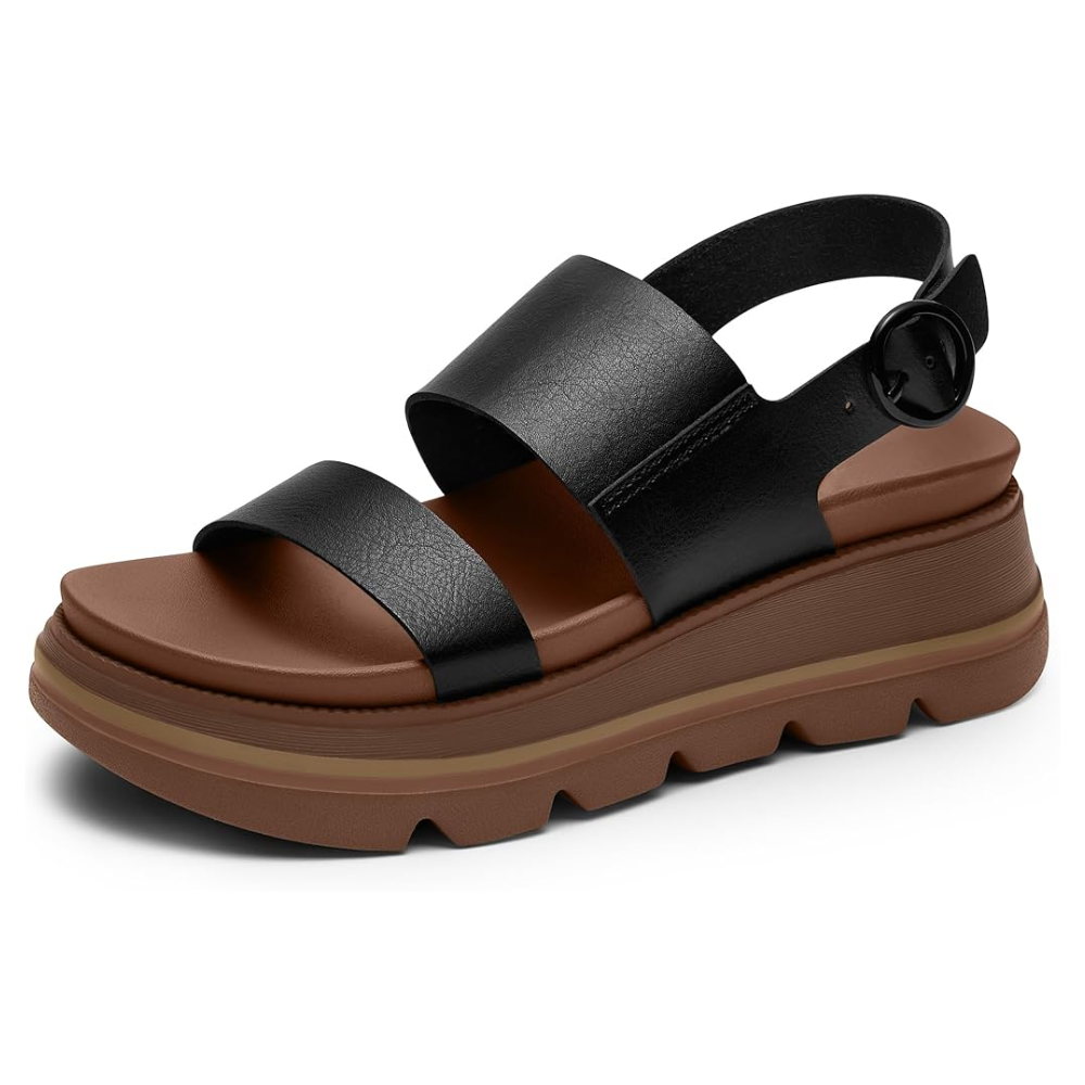 LANA - Gepolsterte Plattform Wedge Sandalen