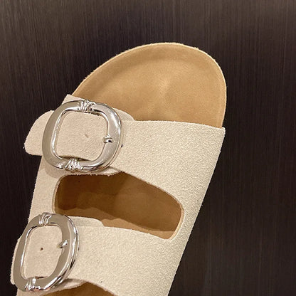 SOFIA – Doppelschnallen-Sandalen mit Korkfußbett!