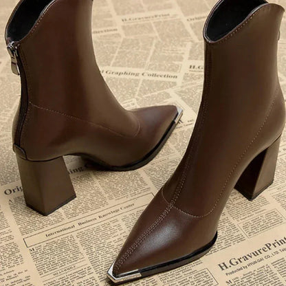 CAMILLE™ | Stiefeletten mit verchromter Spitze