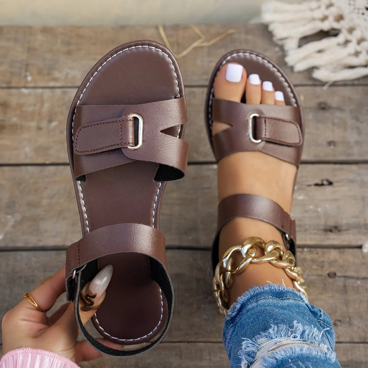 ANKE - Sommer Flachsandalen
