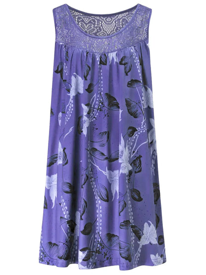 LUNARA | Maxi Kleid mit Spitze und Blumenmuster
