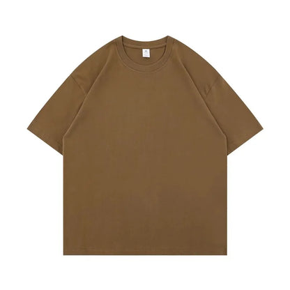Summer Cotton Heavy Duty 300grams American Pure Cotton Short Sleeves T-shirt Men Casual Base Top Oversized T Shirt