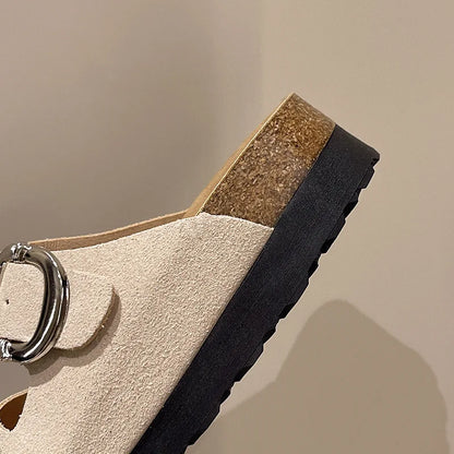 SOFIA – Doppelschnallen-Sandalen mit Korkfußbett!