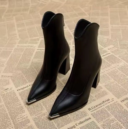 CAMILLE™ | Stiefeletten mit verchromter Spitze