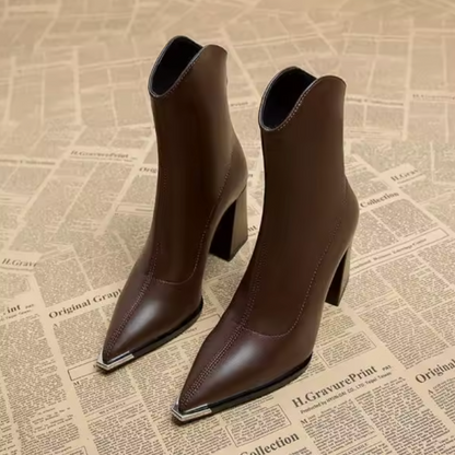 CAMILLE™ | Stiefeletten mit verchromter Spitze
