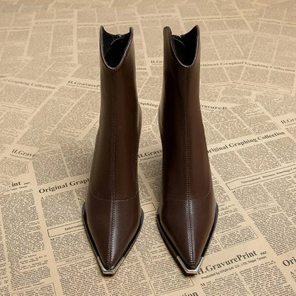 CAMILLE™ | Stiefeletten mit verchromter Spitze