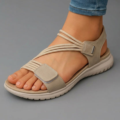 VELARA | Komfort Sandalen mit Elastischen Riemen