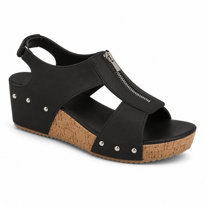 FRANZISKA - Wedgesandalen mit Reißverschluss