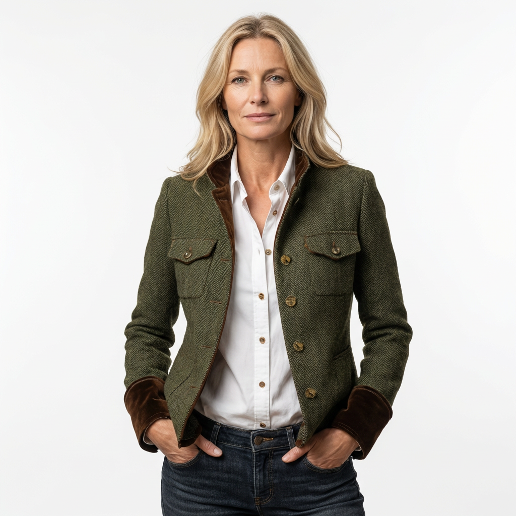 EVELYN™ – Tweedjacke mit Samtdetails