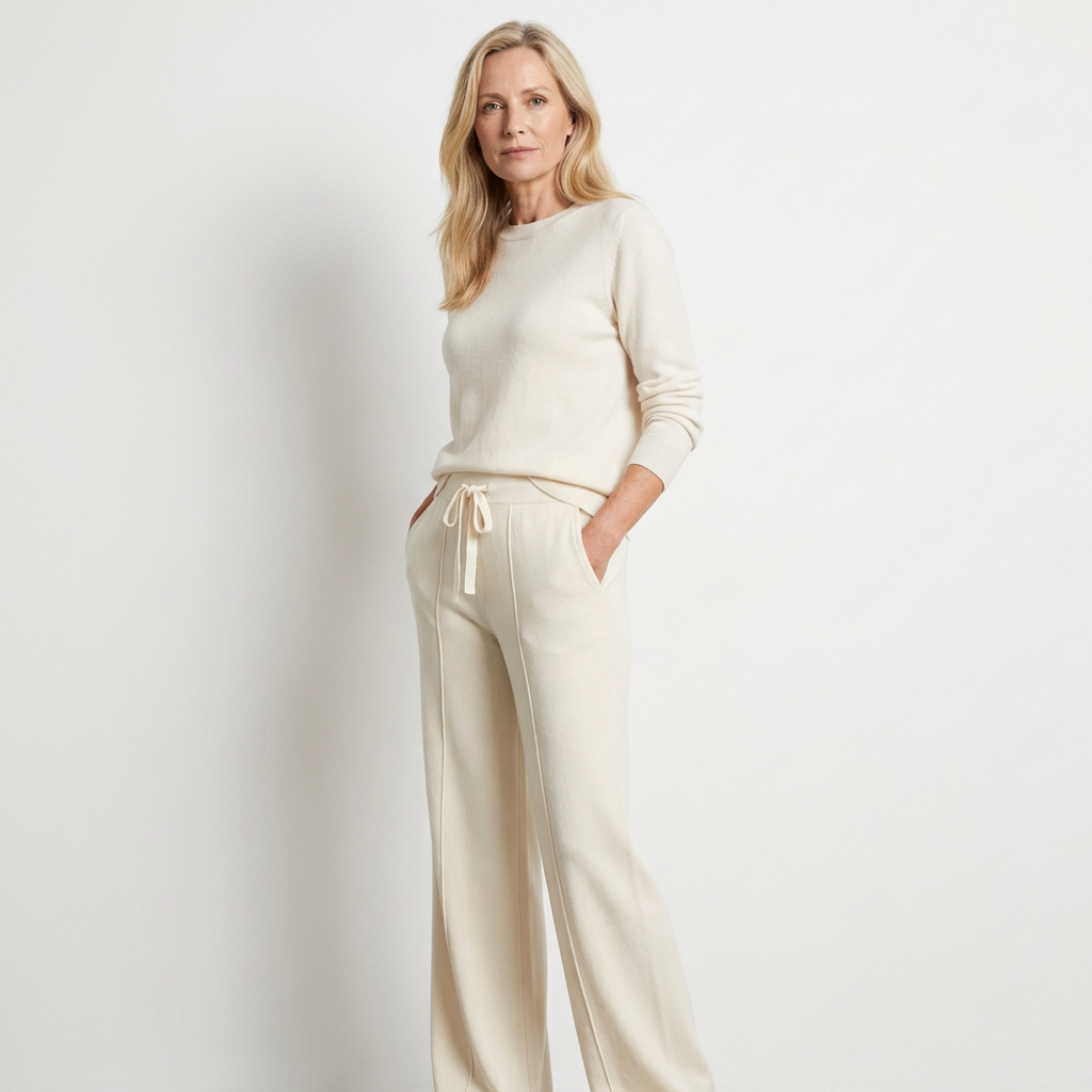 ELARA™ - Gerade geschnittene Hose aus Merinowollstrick