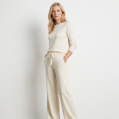 ELARA™ - Gerade geschnittene Hose aus Merinowollstrick