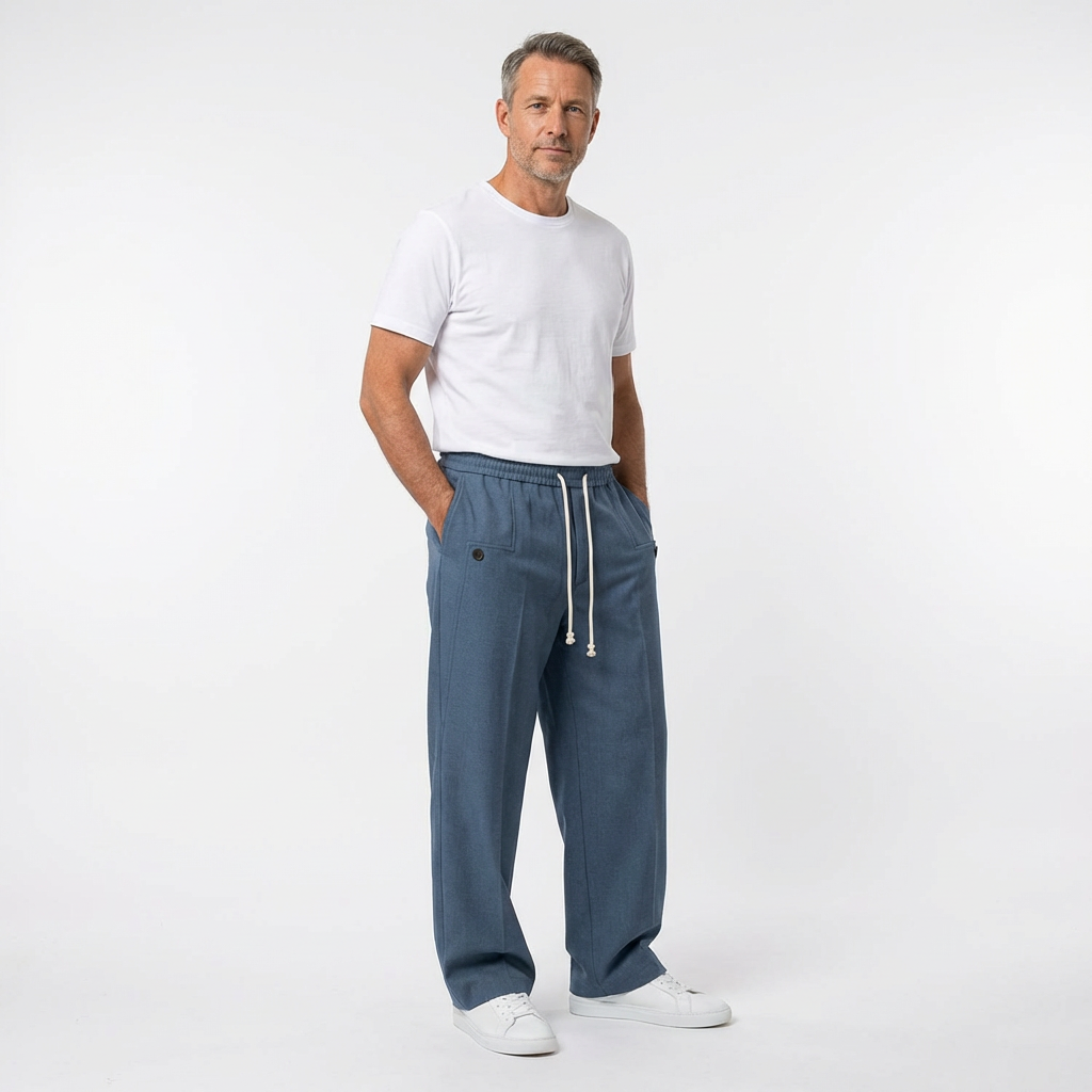 HAVEN™ – Baumwollhose mit weitem Bein und Kordelzug