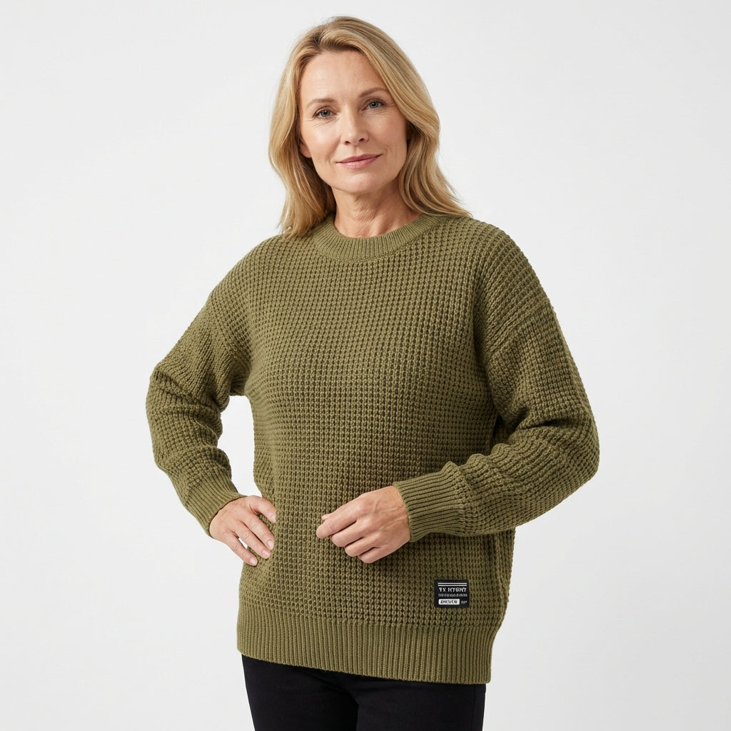 MATILDA - Waffelstrick Rundhals Pullover