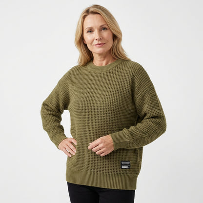 MATILDA - Waffelstrick Rundhals Pullover