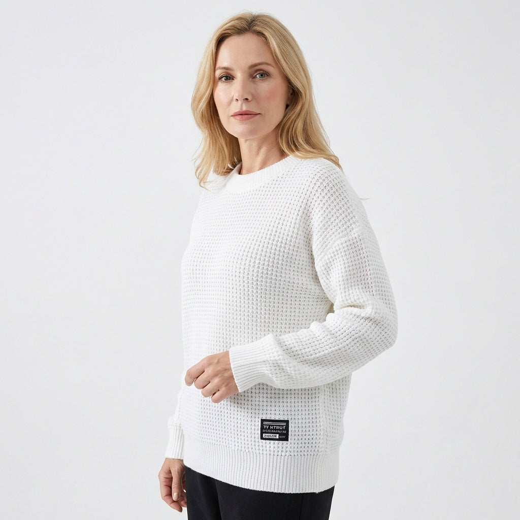 MATILDA - Waffelstrick Rundhals Pullover
