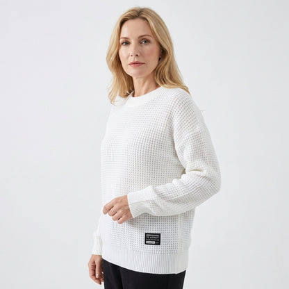 MATILDA - Waffelstrick Rundhals Pullover
