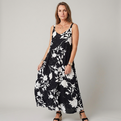 FLORA - Langes Sommerkleid mit dünnen Trägern