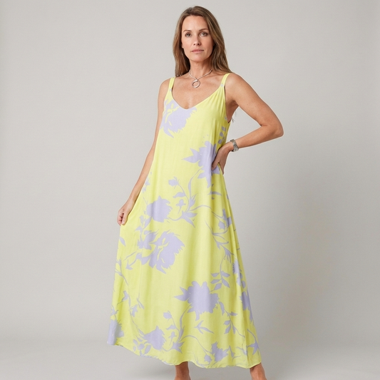FLORA - Langes Sommerkleid mit dünnen Trägern