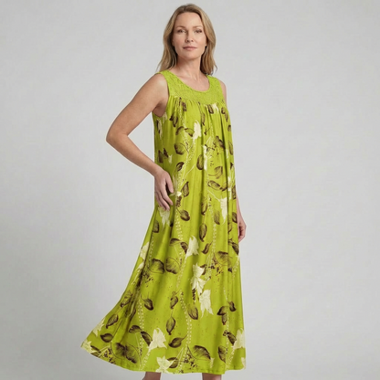 LUNARA | Maxi Kleid mit Spitze und Blumenmuster